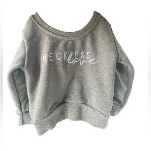 Little Bipsy gray crew neck sweatshirt baby neutral embroidered Reckless love